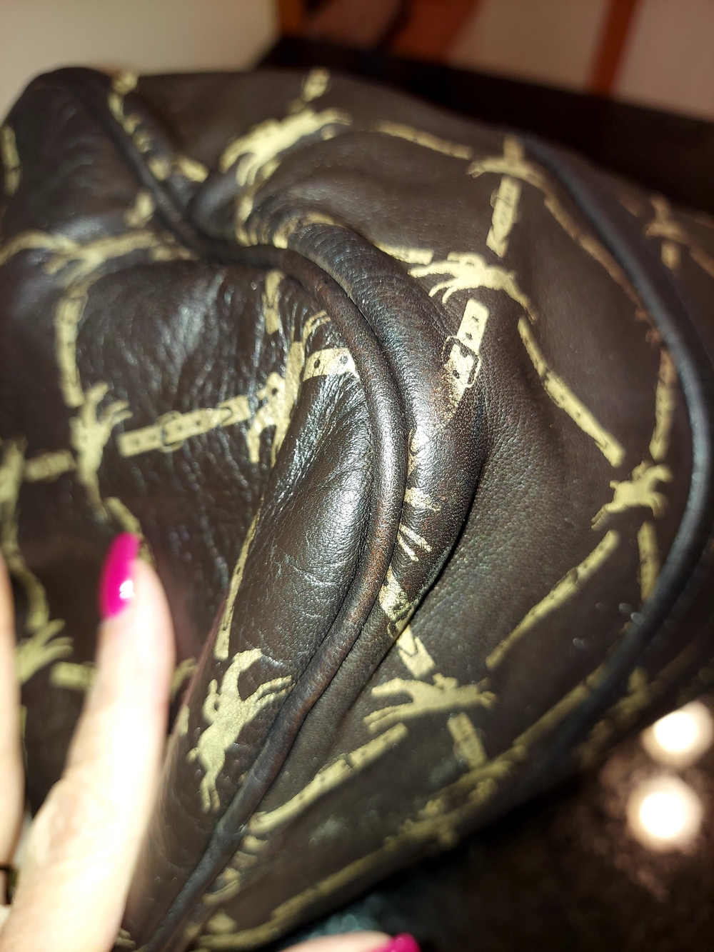 Vintage Longchamp Brown Nappa Leather Boston Style Duffle Bag. VGVC! - Picture 6 of 12
